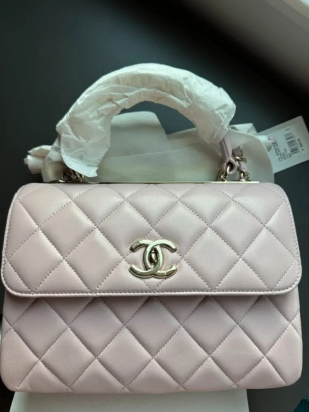 Chanel 21S Small Light Pink Lambskin Quilted Trendy CC LGHW New in Box